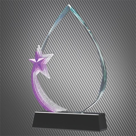 Custom purple crystal jazz star award