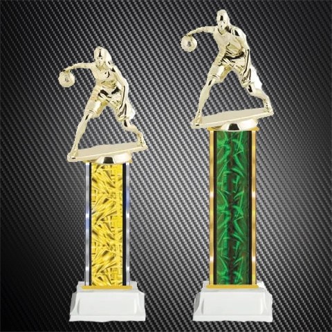 Basketball cross dribbler trophy with column